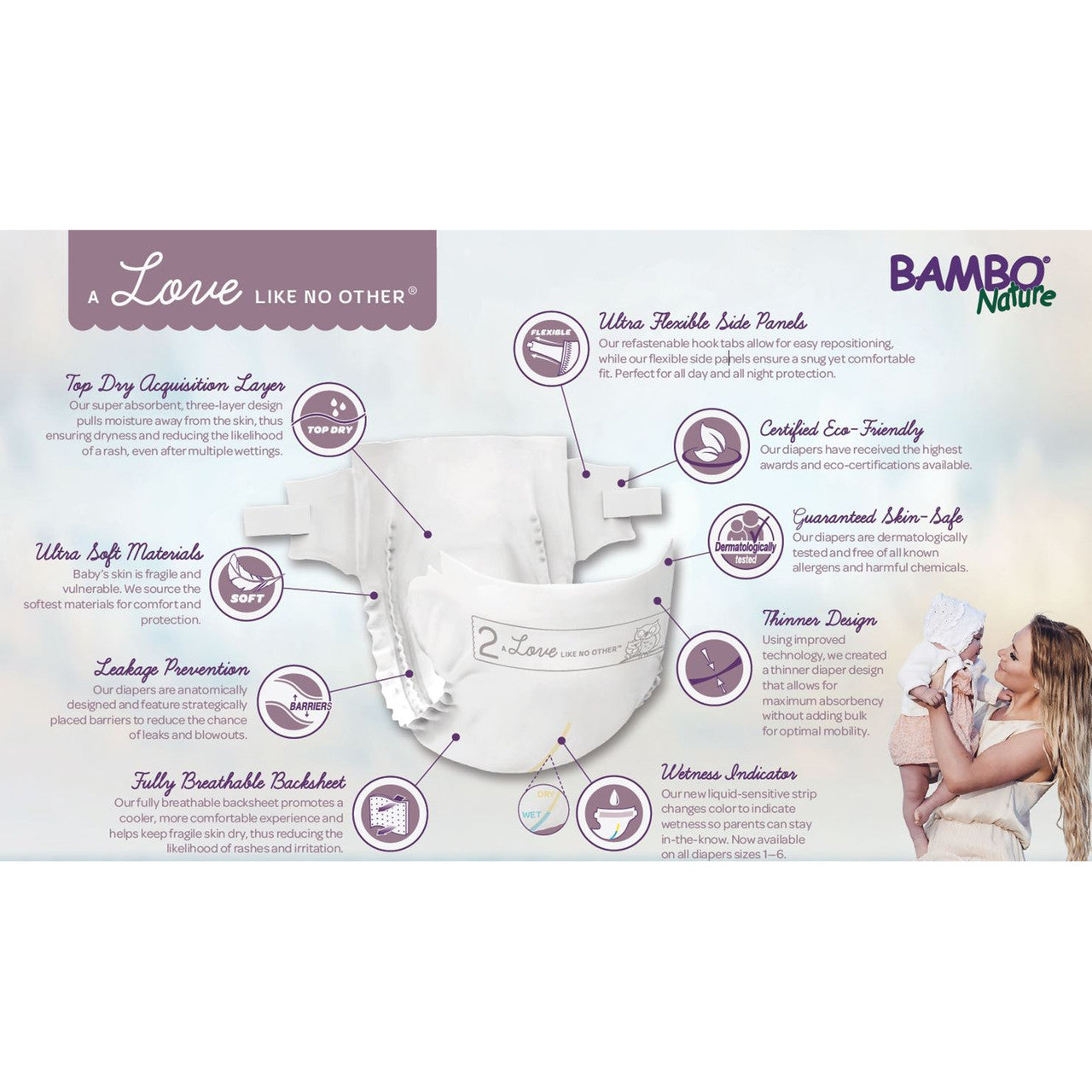 BMBNAT DIAPERS SIZE 4 ( 6 X 27 OZ   )