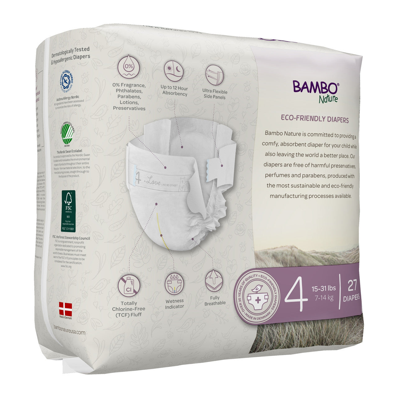 BMBNAT DIAPERS SIZE 4 ( 6 X 27 OZ   )