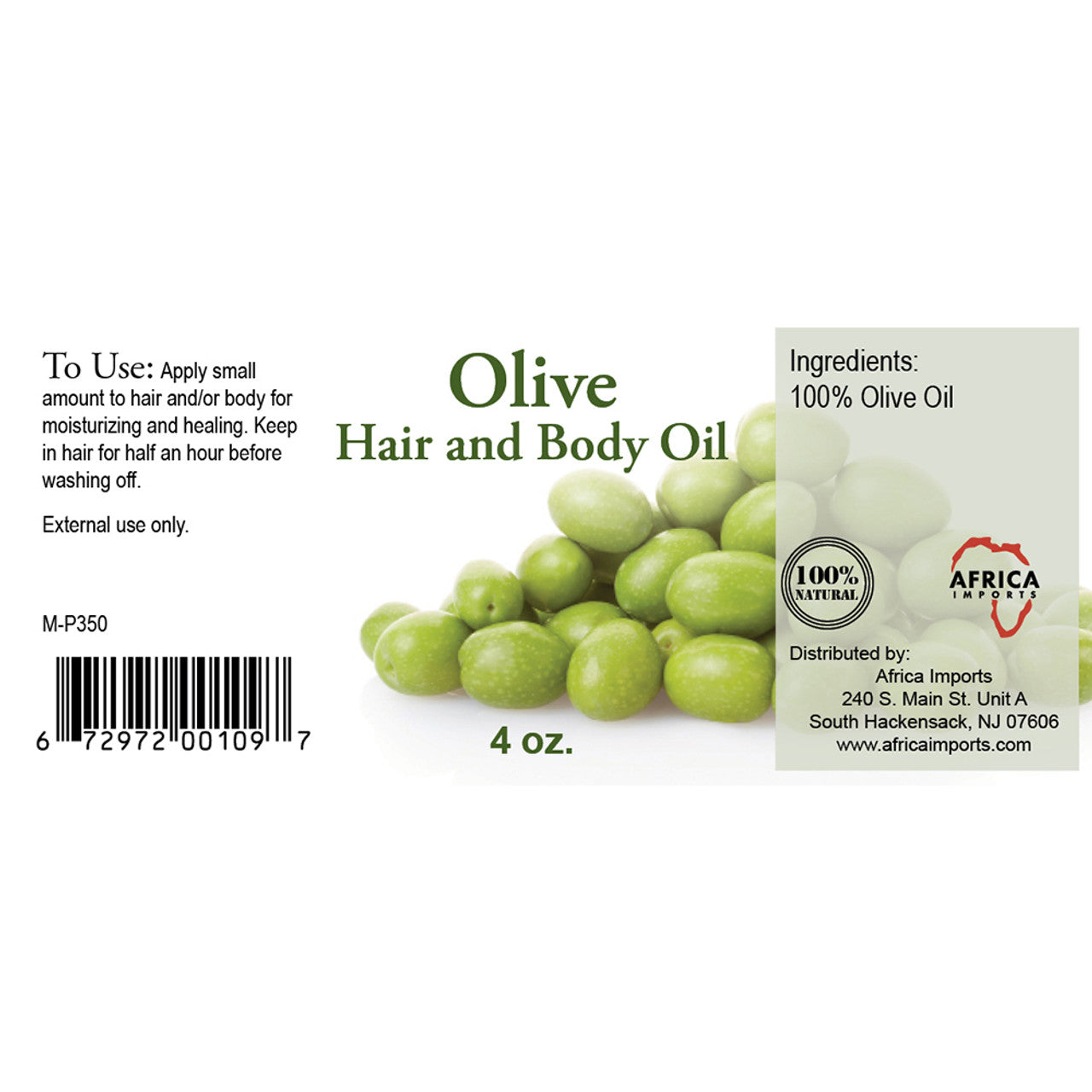 Skin Softening Virgin Olive Oil - 4 oz.
